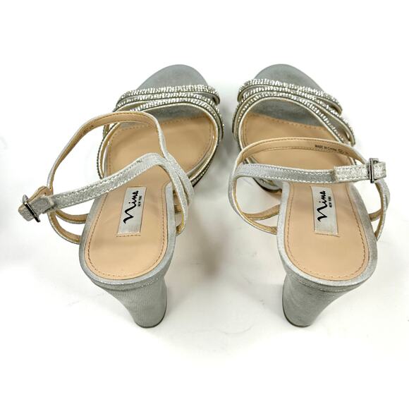 Nina Women's Saralyn Platform Block Heel Sandals Silver Size 8.5M NWT/Box - Picture 6 of 7